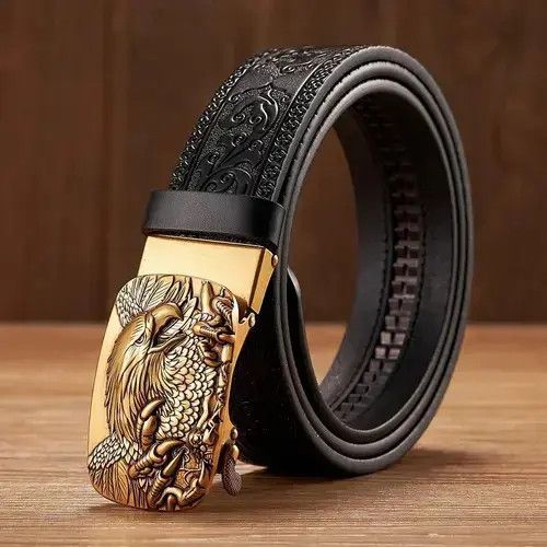 Japanese Brand Belts Emboss Cowskin Belt Quality MEN Size ONE SIZE - 2 Thumbnail