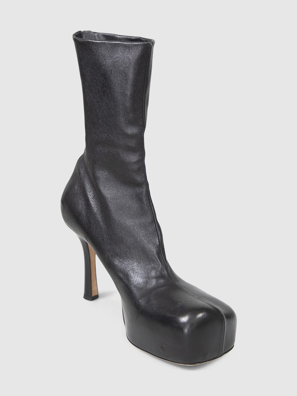 Bottega Veneta Black Square Toe Leather Boots Size US 9.5 / IT 39.5 - 1 Thumbnail