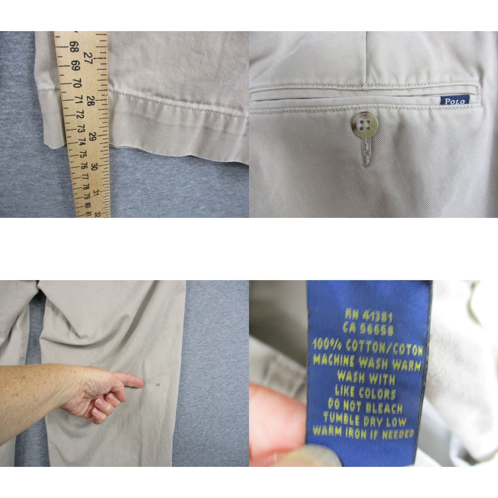 Polo Ralph Lauren VINTAGE Polo Ralph Lauren Pants Classic Flat Front Khaki Beige 36x32 Mens Straight Front Trouser Pants Size US M / EU 48-50 / 2 - 8 Thumbnail