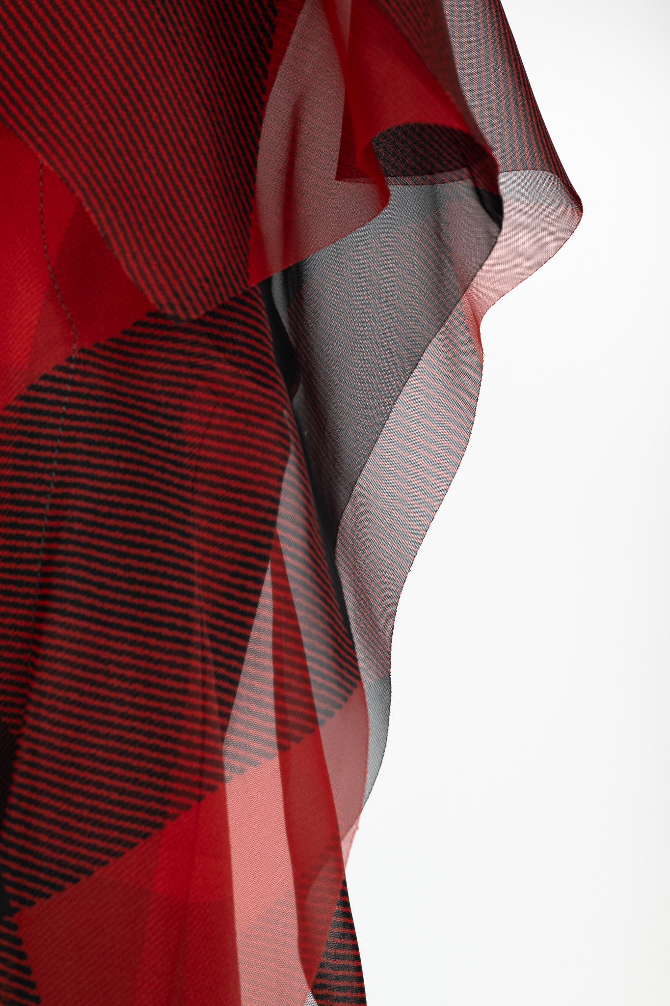 Sacai Sacai R/22 Red & Black Buffalo-Plaid Chiffon Blouse Size M / US 6-8 / IT 42-44 - 5 Thumbnail