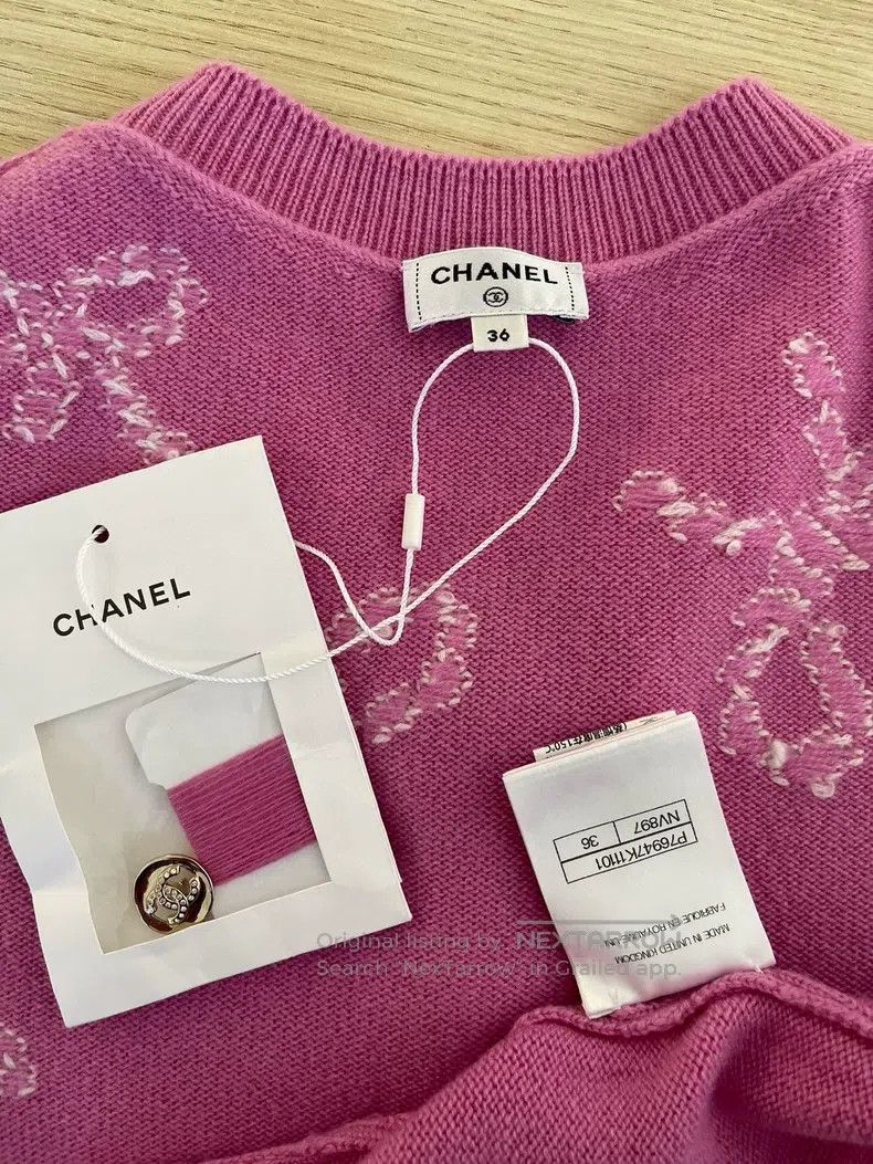 Chanel Chanel 24p pink bow cardigan coat Size XS / US 0-2 / IT 36-38 - 3 Thumbnail