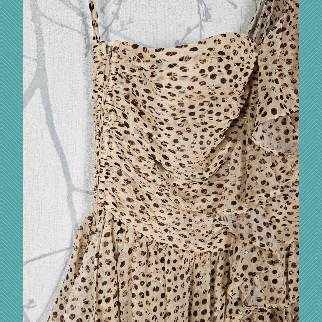Ulla Johnson Ulla Johnson Ikat Leopard Dot Silk Ruffle Hazel Gown Size XS / US 0-2 / IT 36-38 - 3 Thumbnail
