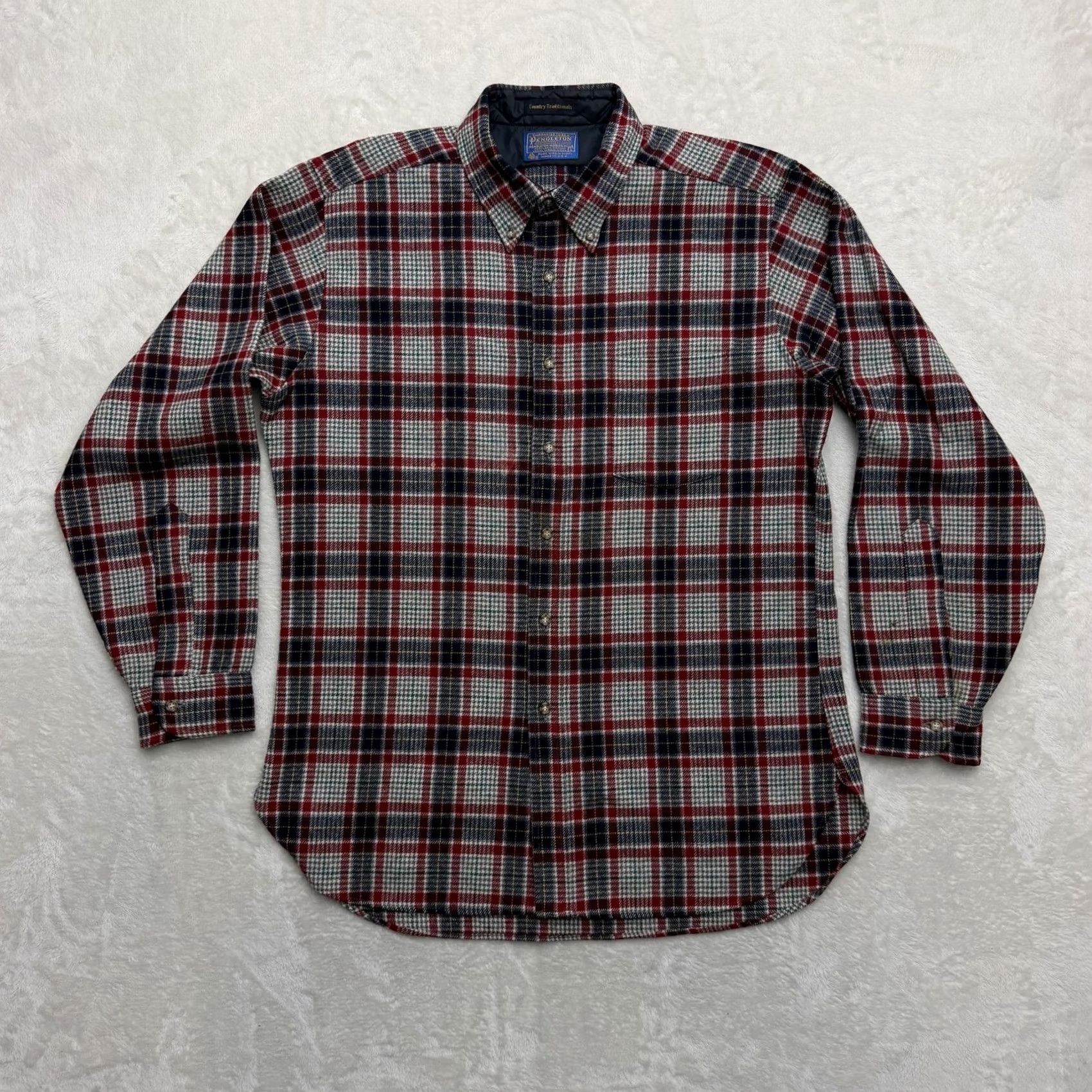 Pendleton VINTAGE Pendleton Flannel Shirt Mens L Button Up Red Plaid Wool Made In USA Size US L / EU 52-54 / 3 - 2 Thumbnail