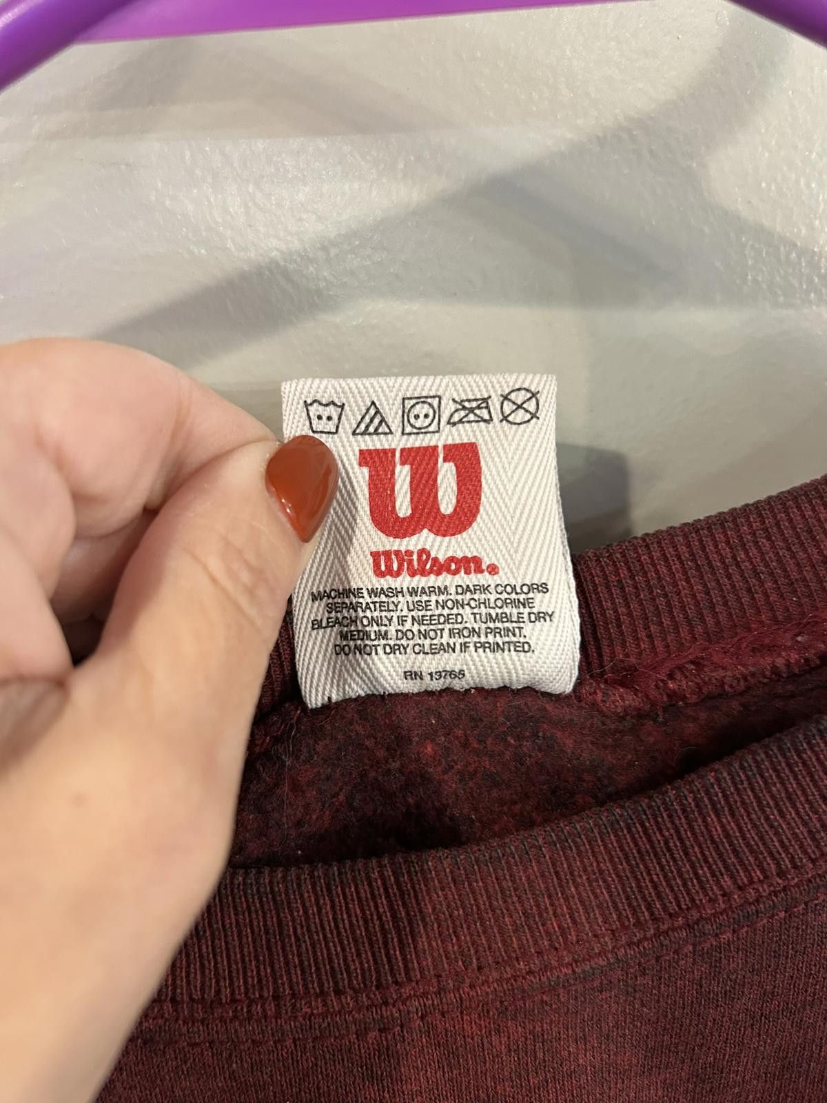 Wilson Vintage Wilson Men's Burgundy Crewneck Sweatshirt XXL Size US XXL / EU 58 / 5 - 3 Thumbnail