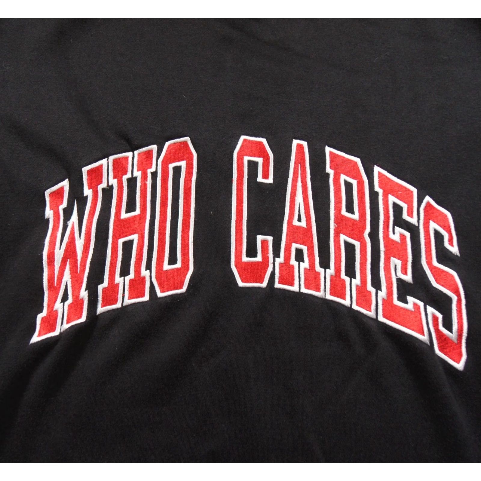 Vintage Who Cares Sweatshirt Mens Small Black Crewneck Pullover Streetwear Adult Size US S / EU 44-46 / 1 - 2 Thumbnail