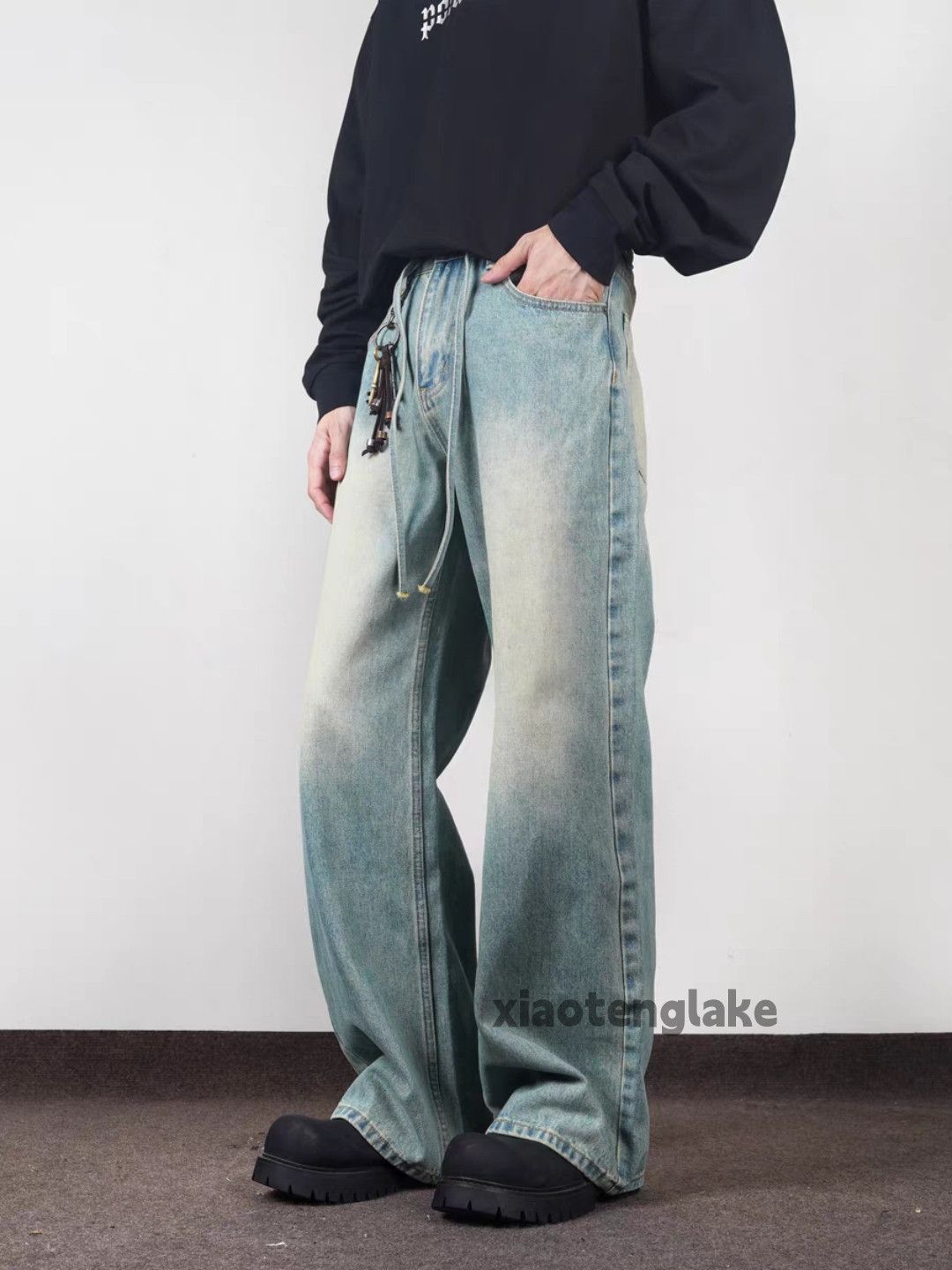 Jean × Vintage washed faded cleanfit yuppie loose baggy hiphop jeans Size US 33 - 5 Thumbnail