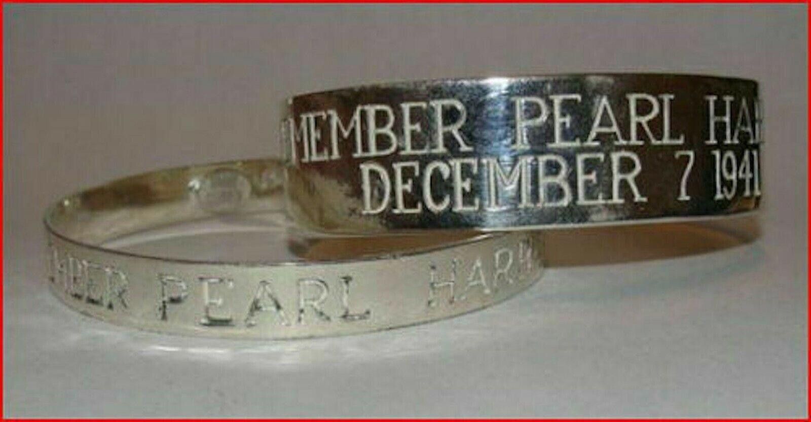 Handmade Sterling Silver Women's Pearl Harbor Bangle Bracelet Size ONE SIZE - 3 Thumbnail