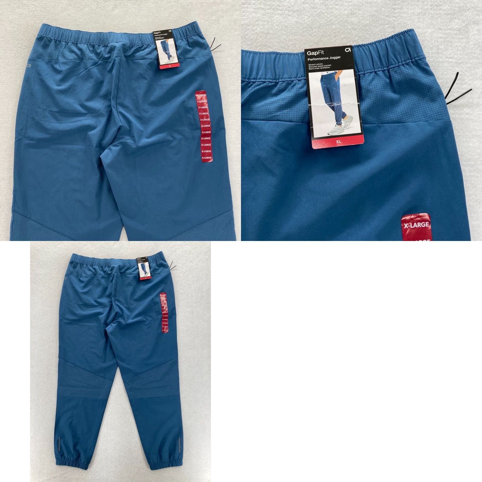 Gap Gap Fit Joggers Mens XL Blue Stretch Woven Fabric Drawstring Tapered Pants Size US 36 / EU 52 - 9 Thumbnail