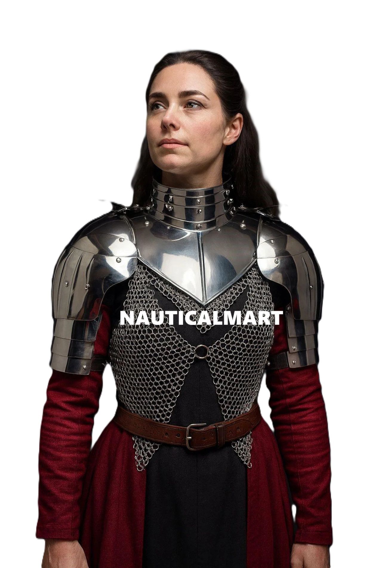 Other Medieval Brave Lady Warrior Pauldrons,Gorget,Chainmai Size ONE SIZE - 4 Thumbnail