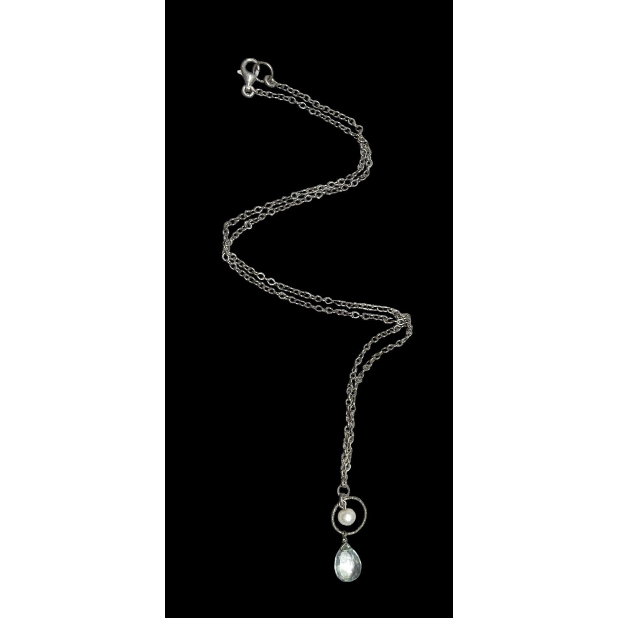 Other Minimalist Faux Pearl And Faceted Teardrop Crystal Glass Pen Size ONE SIZE - 2 Thumbnail
