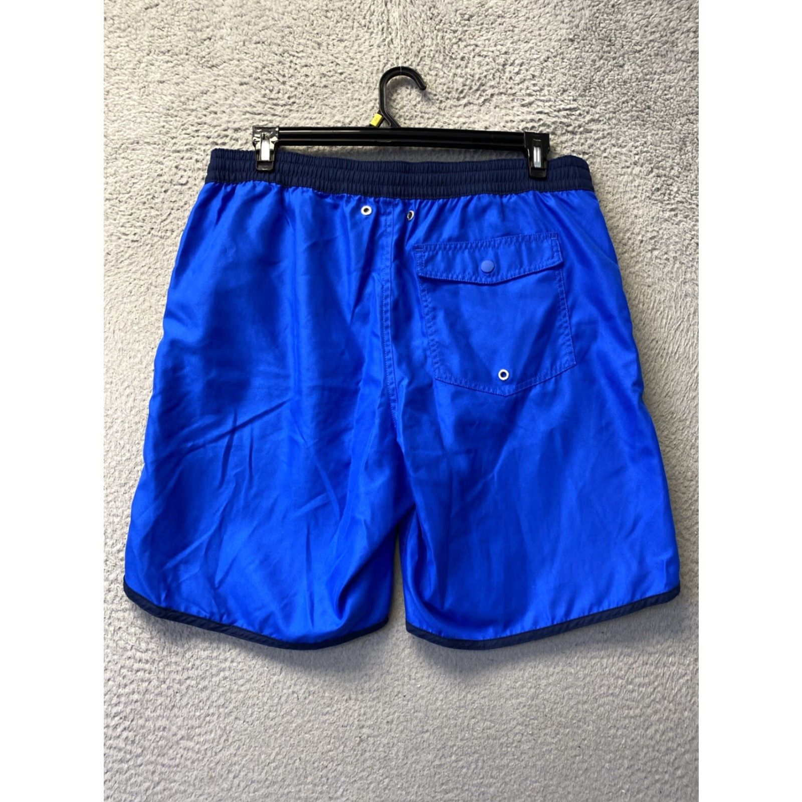 Lands' End Lands' End Mens Trunks Beach Colorful Blue Lined Swim Shorts 10in Inseam Regular Waist 36in Flat Front Pockets Easy Care Size US 33 - 7 Thumbnail