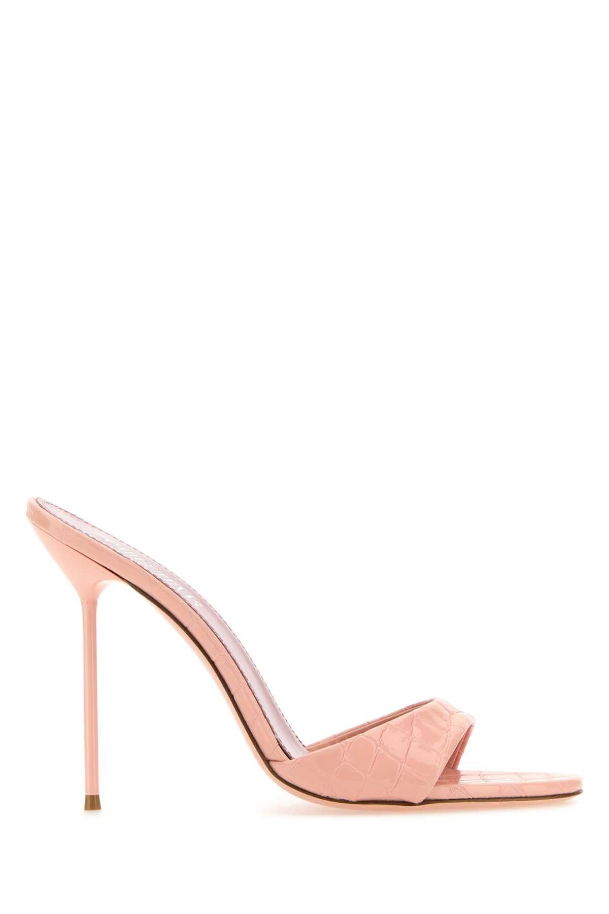 image of Paris Texas Pink Leather Lidia Mule Shoess Shoes, Women's (Size 8)