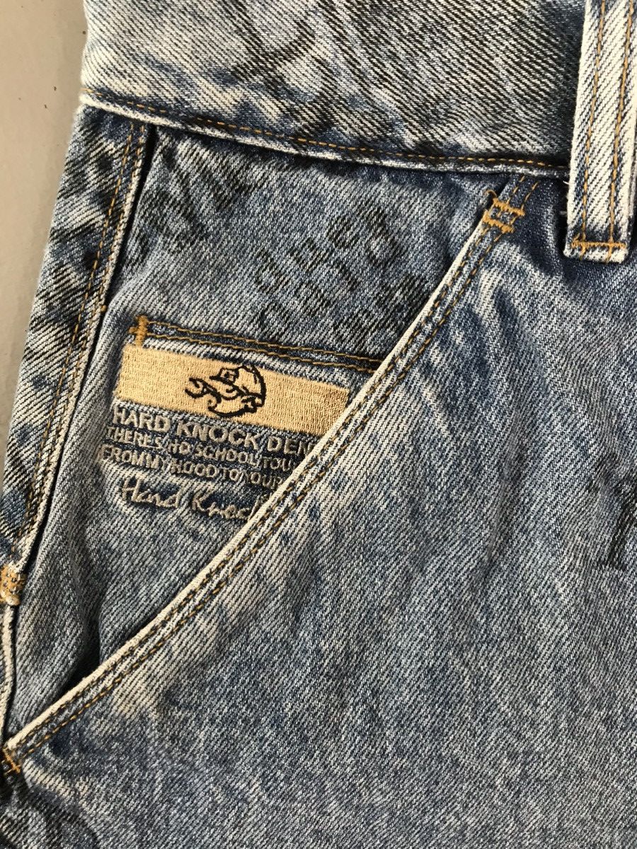 Vintage school of hard knocks printed denim