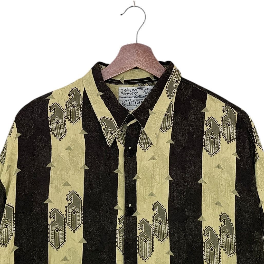 Vintage Vintage Bellows Brut Le Garage & Devoré Pattern Shirt 1990s Size US M / EU 48-50 / 2 - 7 Thumbnail