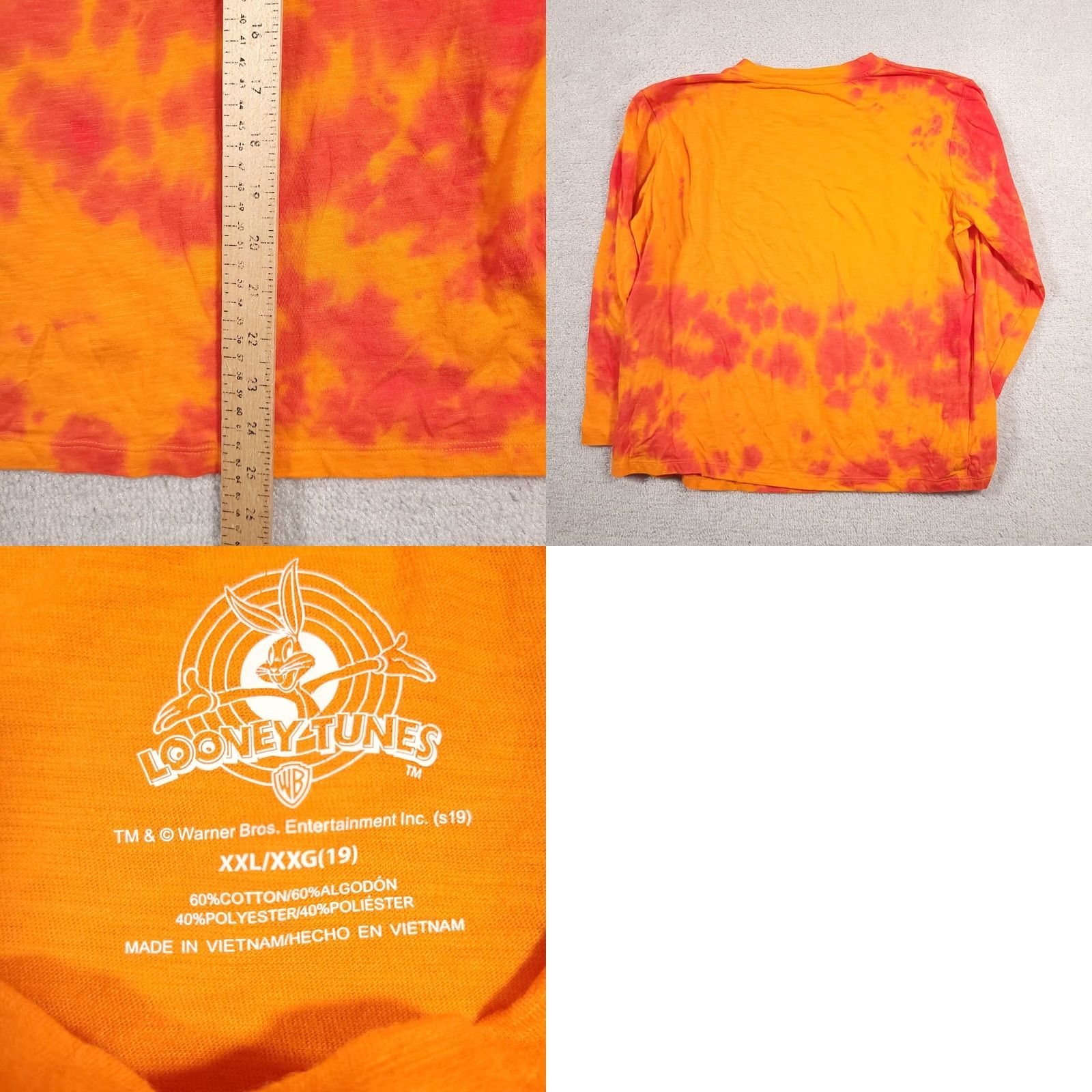 Vintage VINTAGE Looney Tunes Tie Dye Long Sleeve Shirt Bugs Daffy Taz Adult 2XL Orange Size US XXL / EU 58 / 5 - 8 Thumbnail