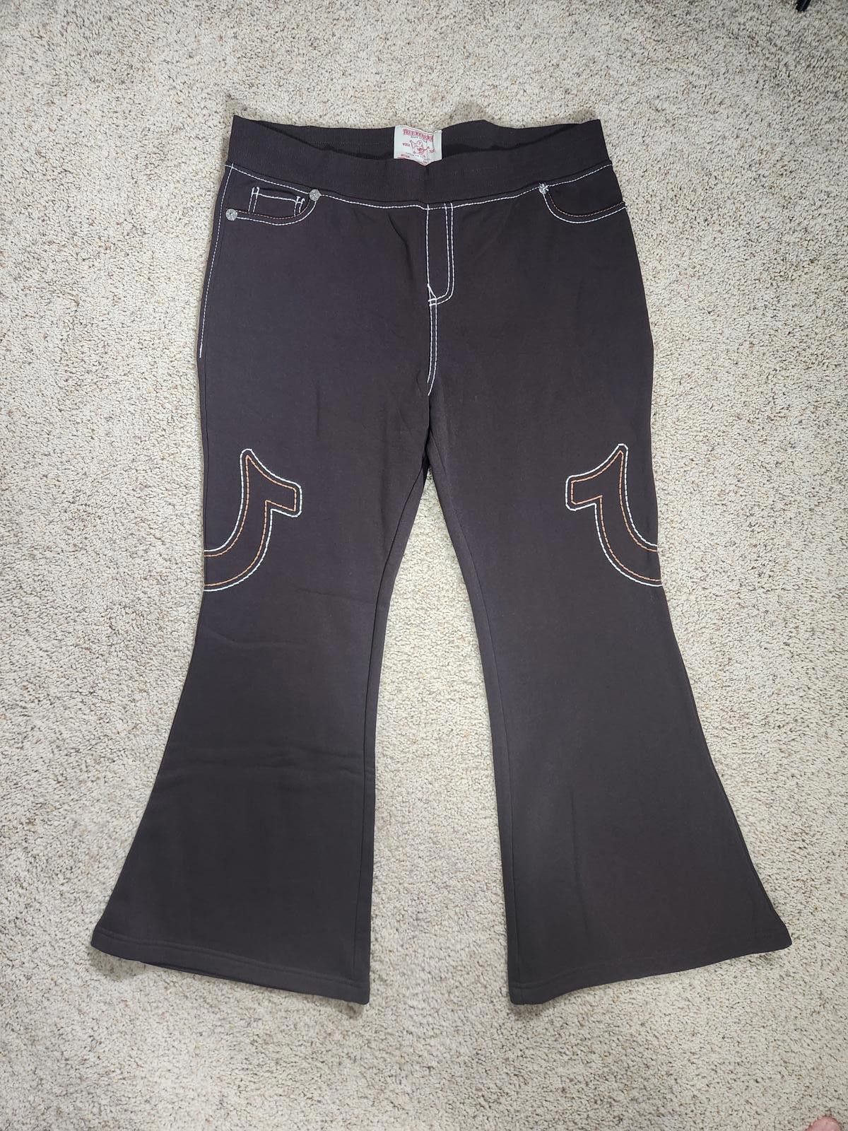 True Religion NEW True Religion Pull-On Flare Jeans Black Anniversary 2XL Size 42" / US 20 - 2 Thumbnail