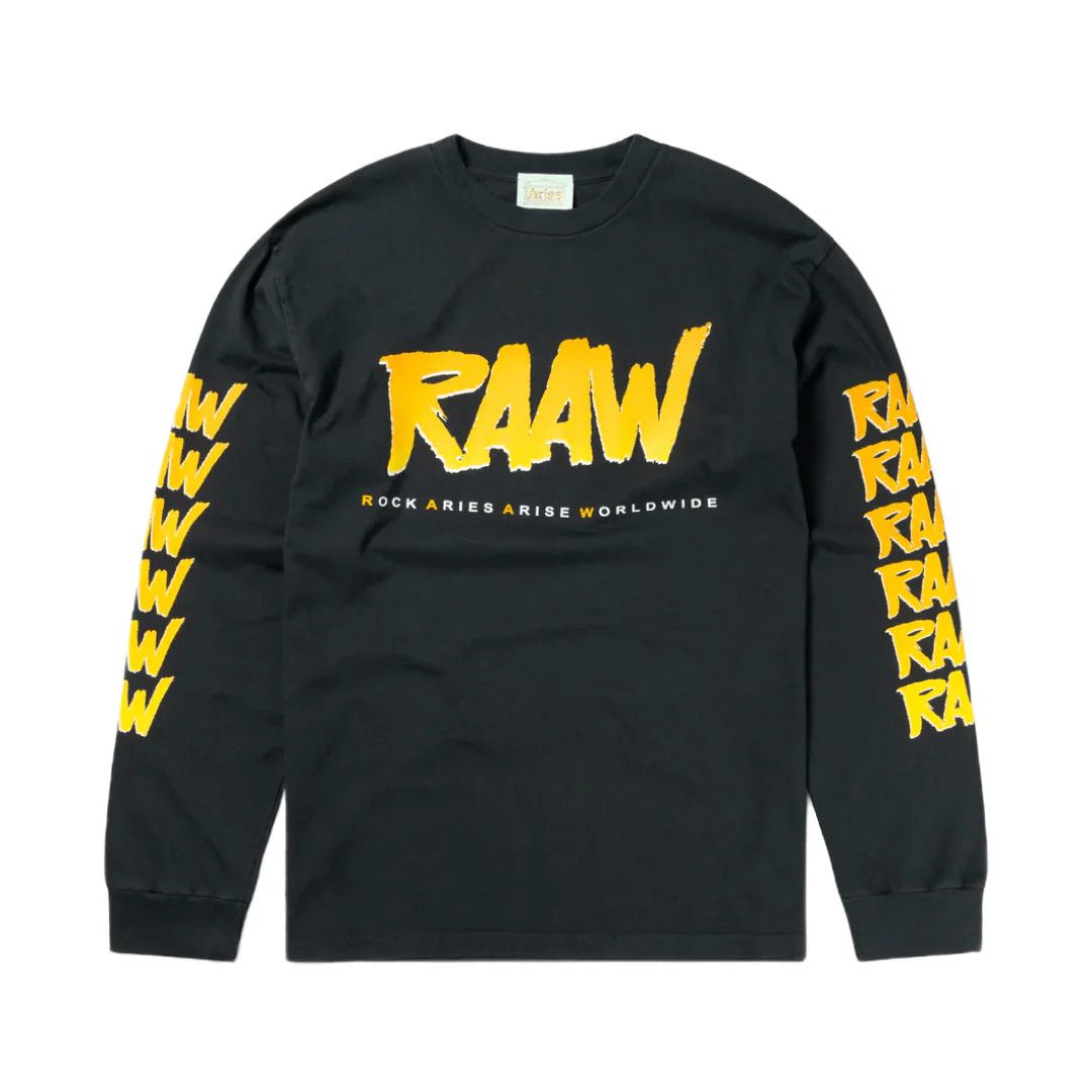 Aries o1mle0424 Raaw Long Sleeve T-Shirt in Black Size US S / EU 44-46 / 1 - 1 Thumbnail
