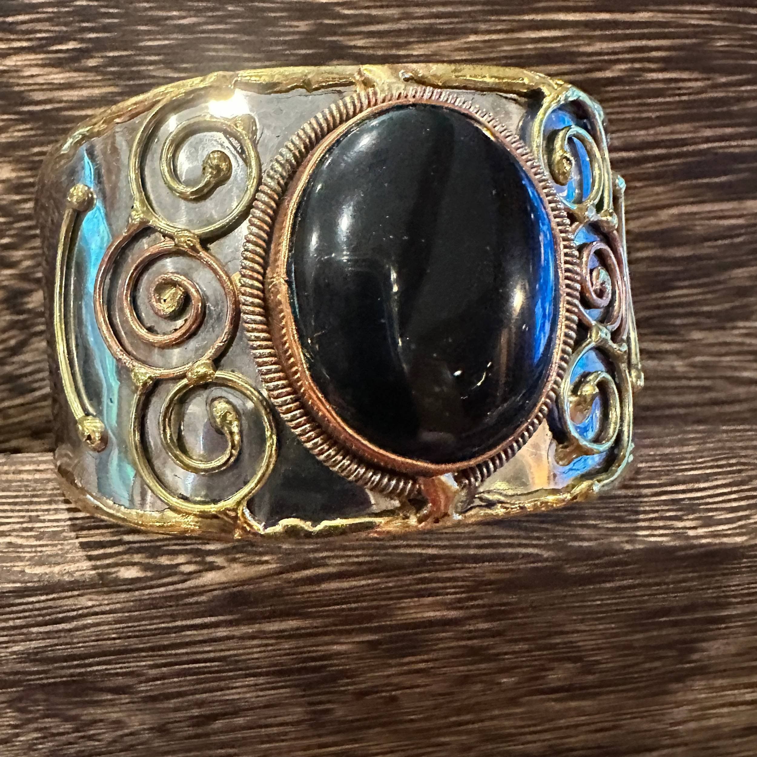 Other Artisan-Made Adjustable Black Onyx and Mixed Metals Cuff Bra Size ONE SIZE - 7 Thumbnail