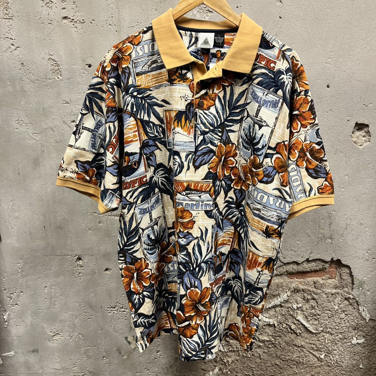 Le Coq Sportif Le Coq Sportif Vintage Hawaiian Travel Print Polo Shirt L Size US L / EU 52-54 / 3 - 1 Thumbnail