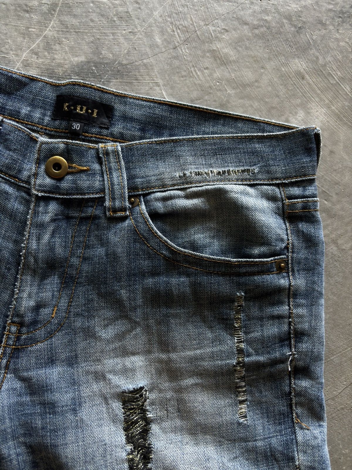 Hysteric Glamour KUI distressed japanese denim washed punk grunge style Size US 32 / EU 48 - 8 Thumbnail