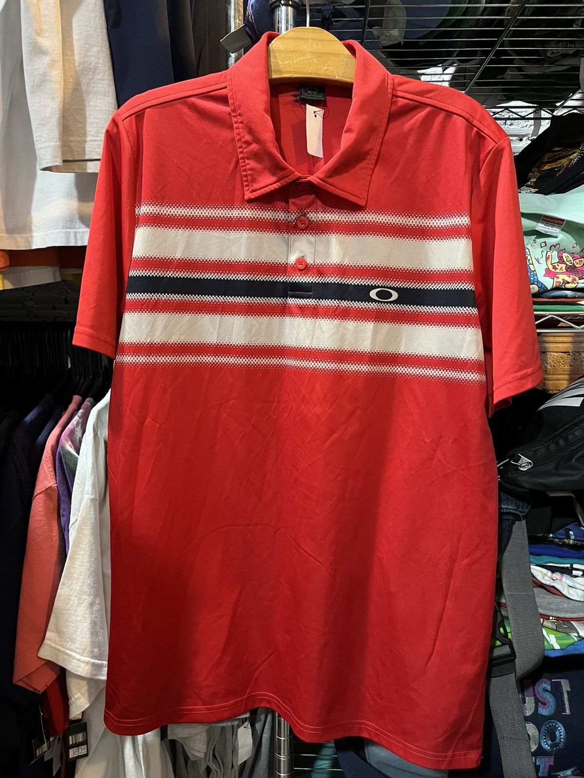 Oakley Oakley Striped Polo Shirt Logo (polyester tee) Size US M / EU 48-50 / 2 - 1 Thumbnail