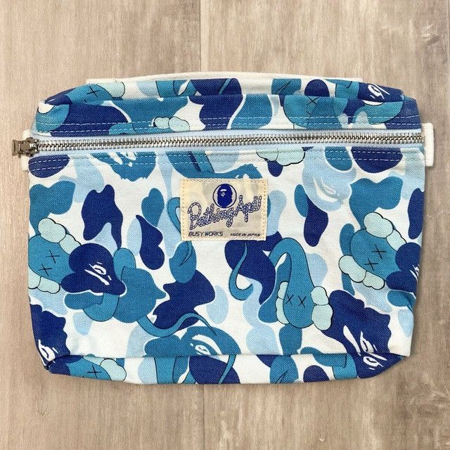 BAPE × KAWS Bendy ABC Camo Blue Pouch a bathing ape NIGO