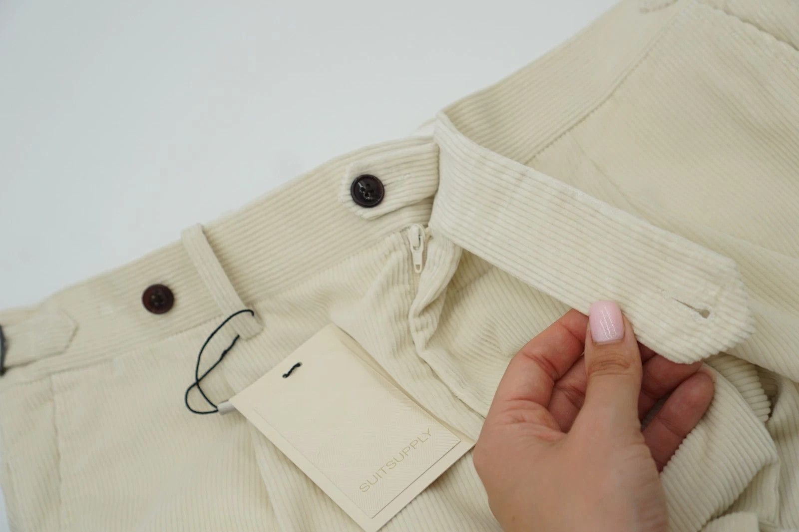 Suitsupply Men Suitsupply Pants Velvet Ivory Brescia Pontoglio UK/US40 Size 40R - 3 Thumbnail