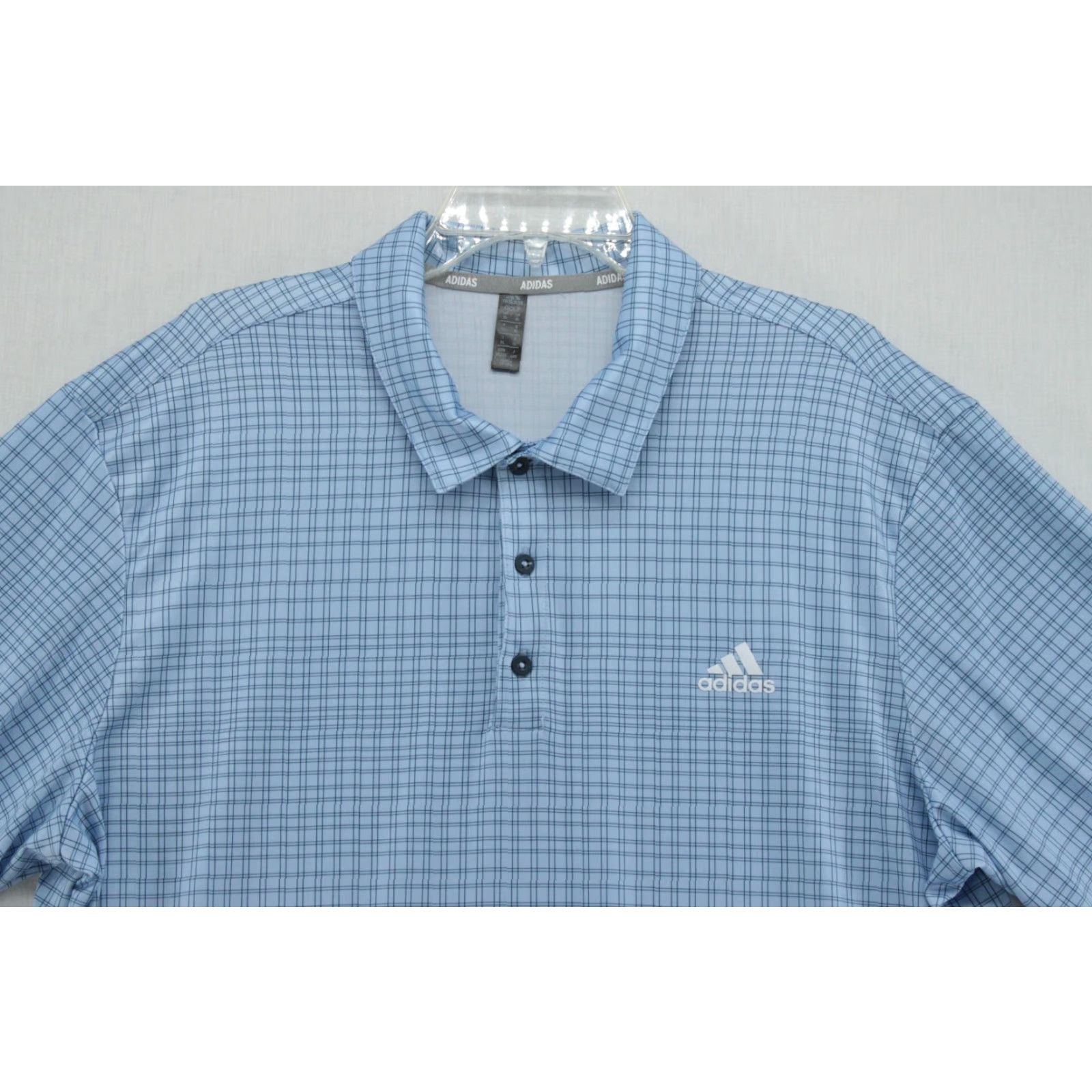 Adidas Adidas Polo Golf Shirt Men XL Blue Check Logo Polo Casual Office Preppy Athleisure Sports Mens Size US XL / EU 56 / 4 - 3 Thumbnail