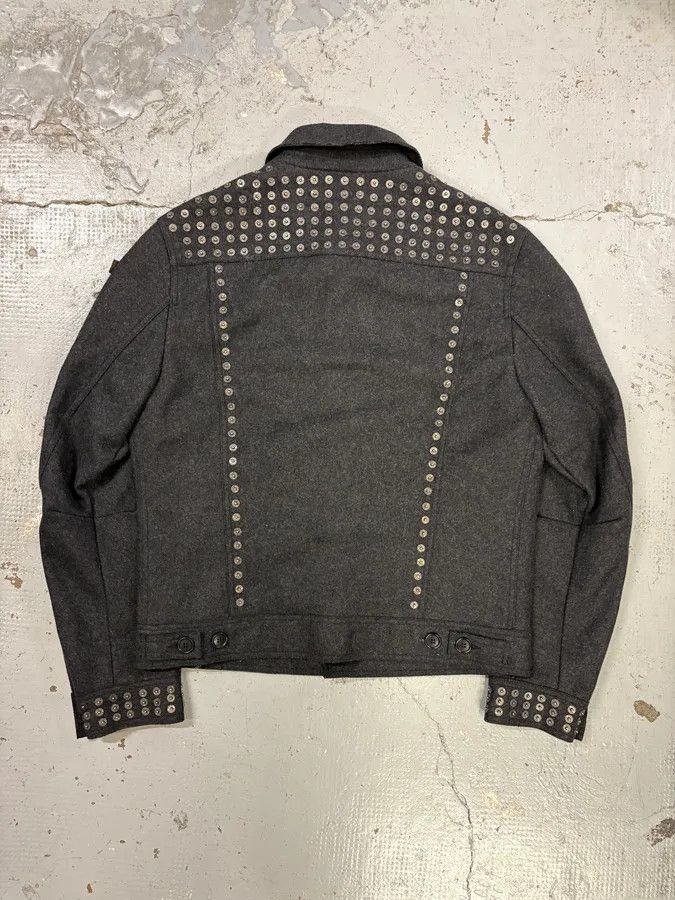 Moschino 2000s Moschino Grey Wool Studded Jacket Size US M / EU 48-50 / 2 - 5 Thumbnail