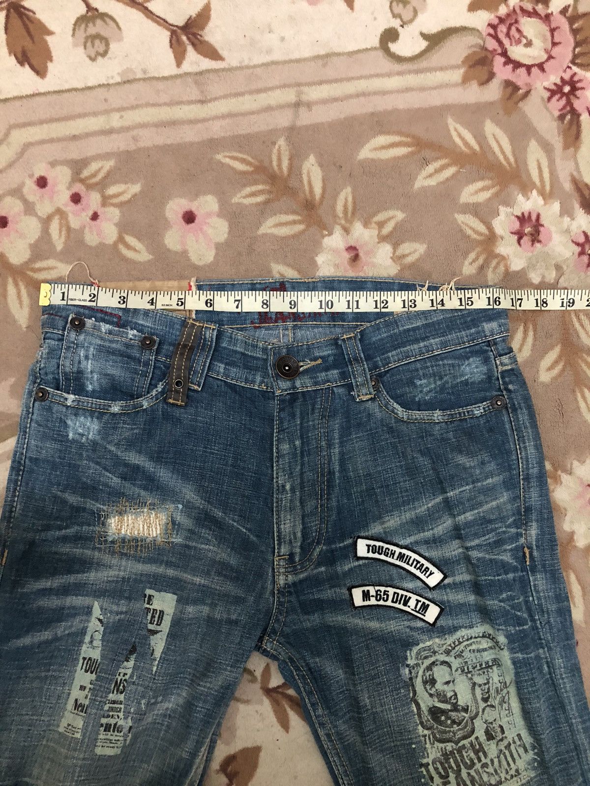 If Six Was Nine Distressed denim punk Japanese very rare Size US 33 - 13 Thumbnail