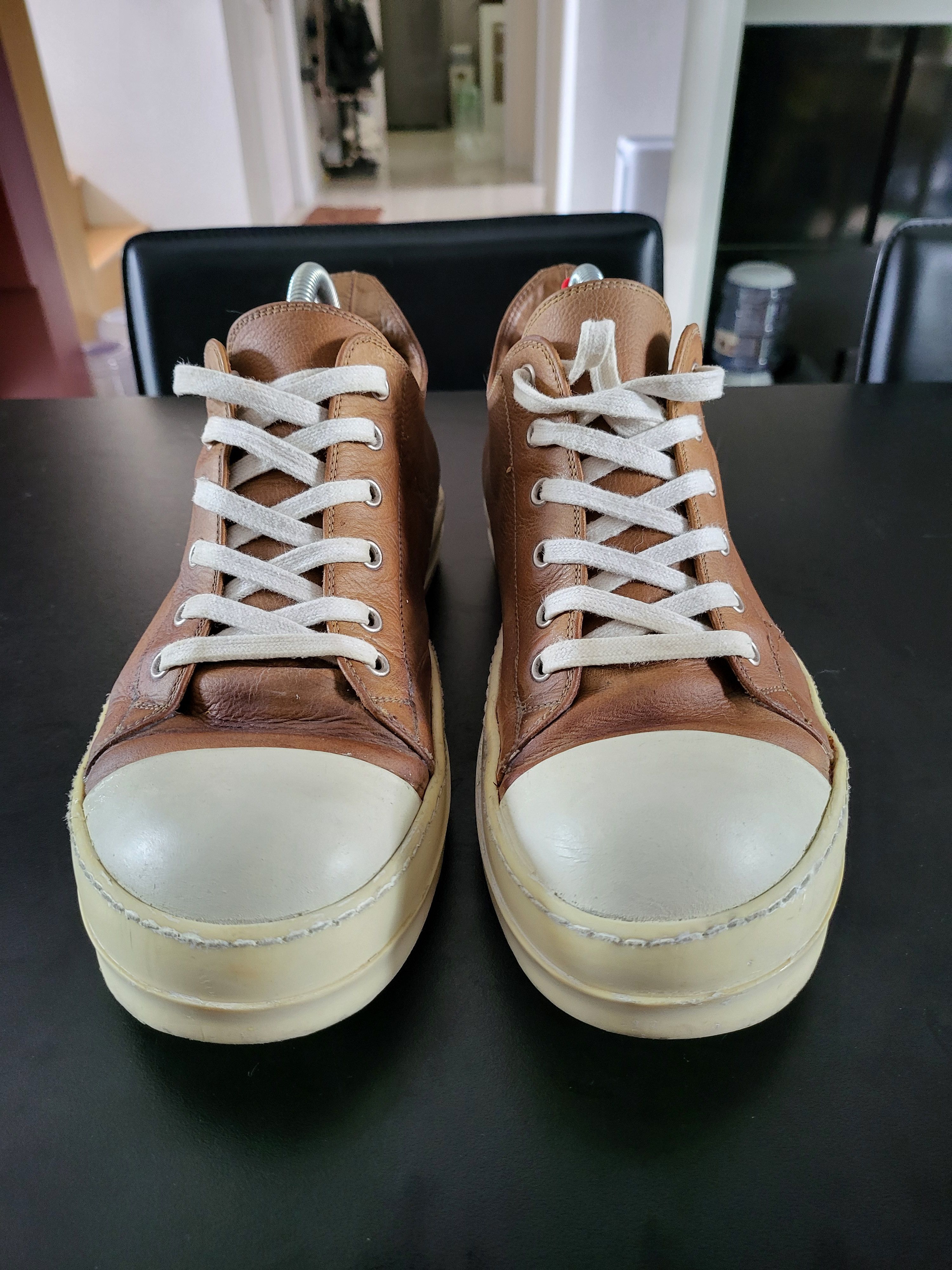 image of Rick Owens Rick Ownes Mainline Ramones Low Shoes in Brown/Red, Men's (Size 9.5)