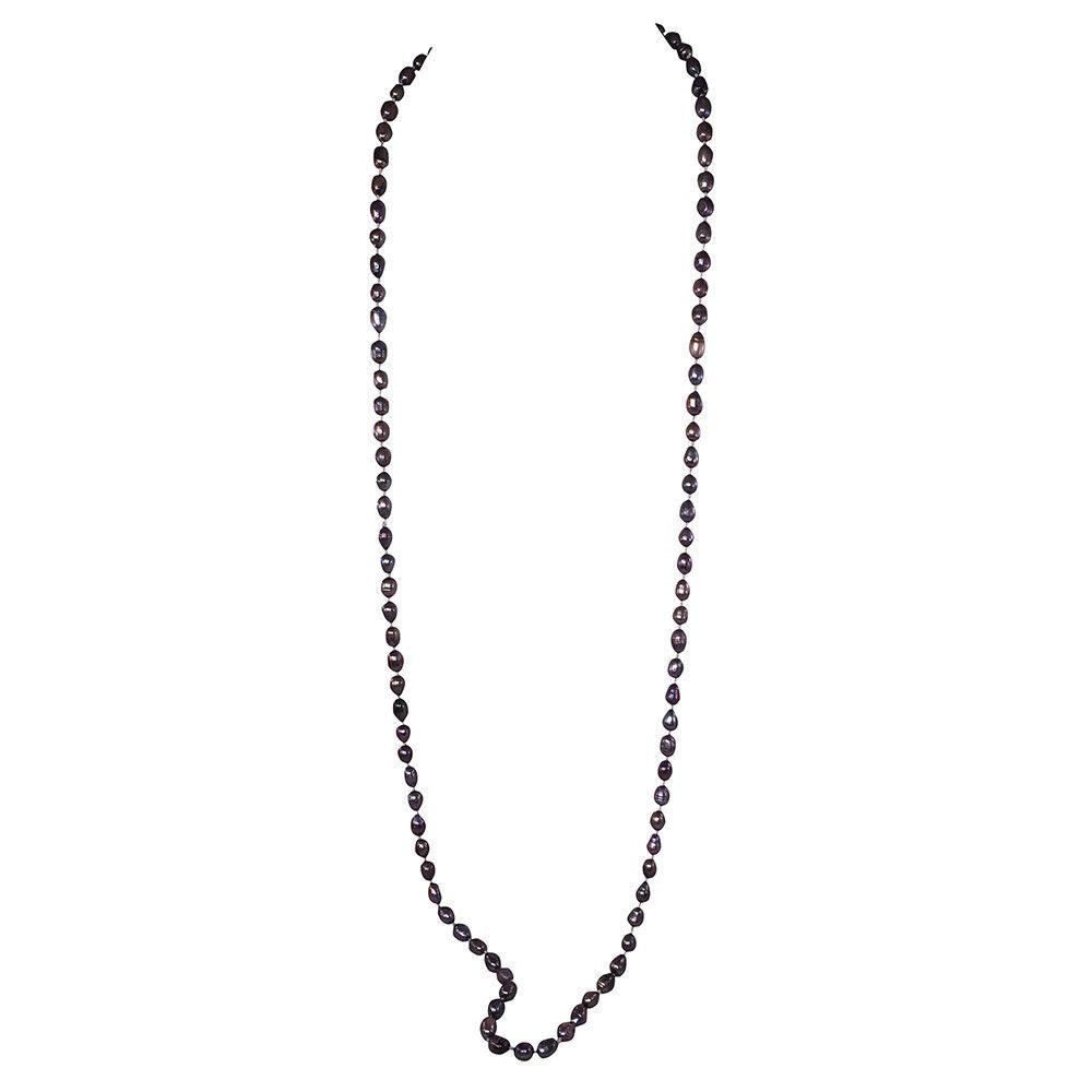 Designer Baroque Grey Pearl Bead Flapper Necklace Size ONE SIZE - 3 Thumbnail