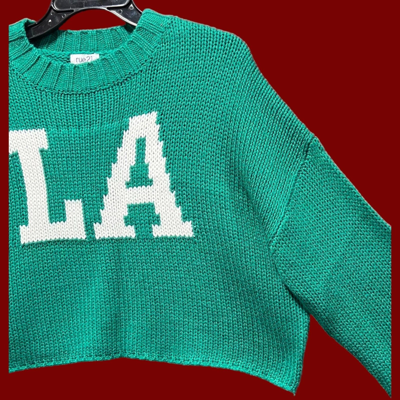 rue21 Rue 21 - Women's Crochet Crew Neck Long Sleeve Sweater - Gre Size XS / US 0-2 / IT 36-38 - 11 Thumbnail