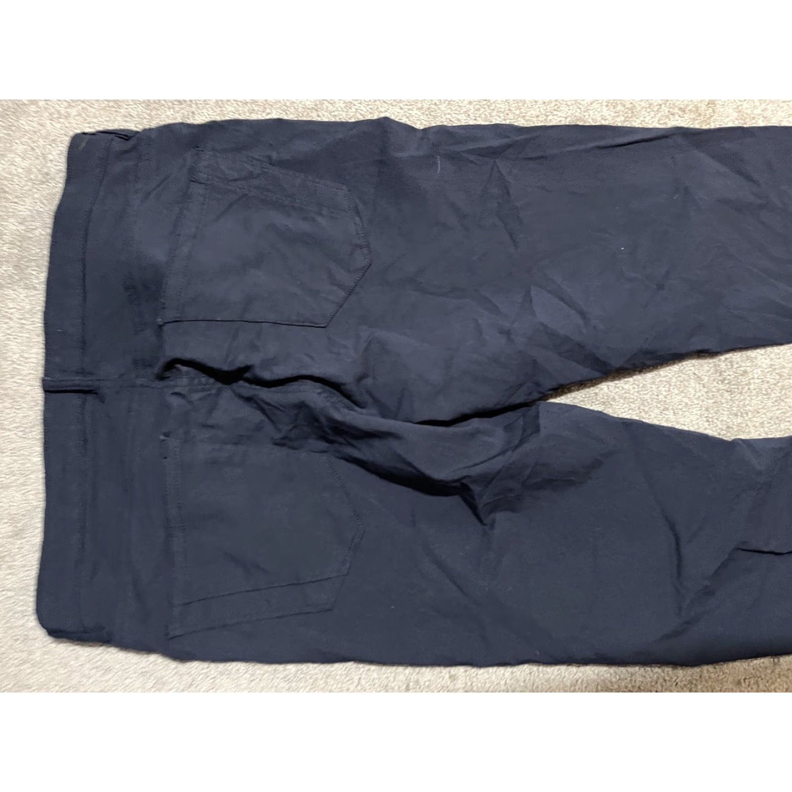 Perry Ellis Perry Ellis Slim Fit Flat Front Pants Men's 34x29 Navy Blue Viscose Nylon Elastane Stretch Khakis Flat Front Casual Size US 34 / EU 50 - 4 Thumbnail