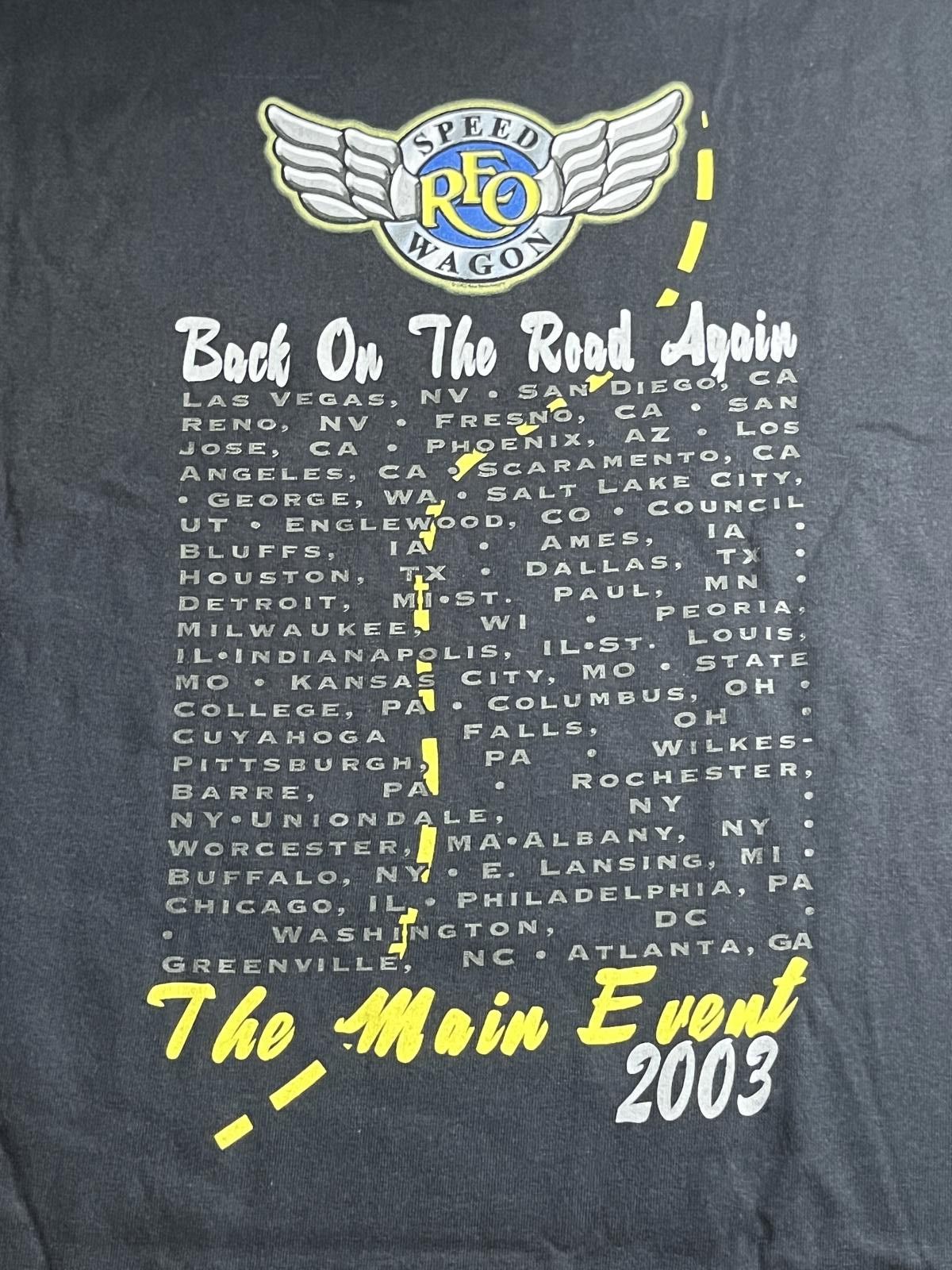 Designer Vintage REO Speedwagon Tour Tee - Back On The Road Again - L Size US L / EU 52-54 / 3 - 5 Thumbnail