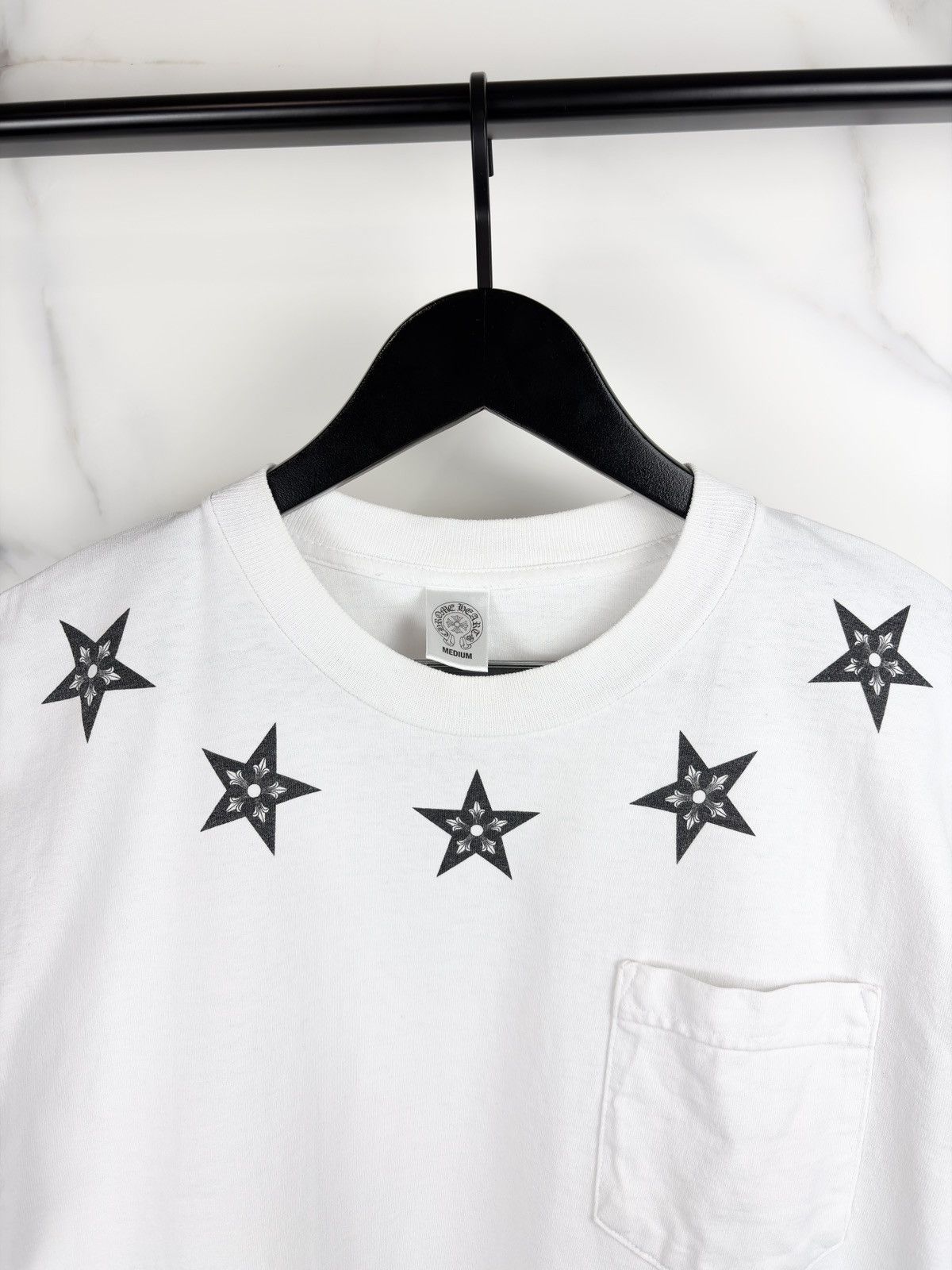 Chrome Hearts Chrome Hearts Vintage Star Hollywood Pocket Tshirt White Size US M / EU 48-50 / 2 - 3 Thumbnail