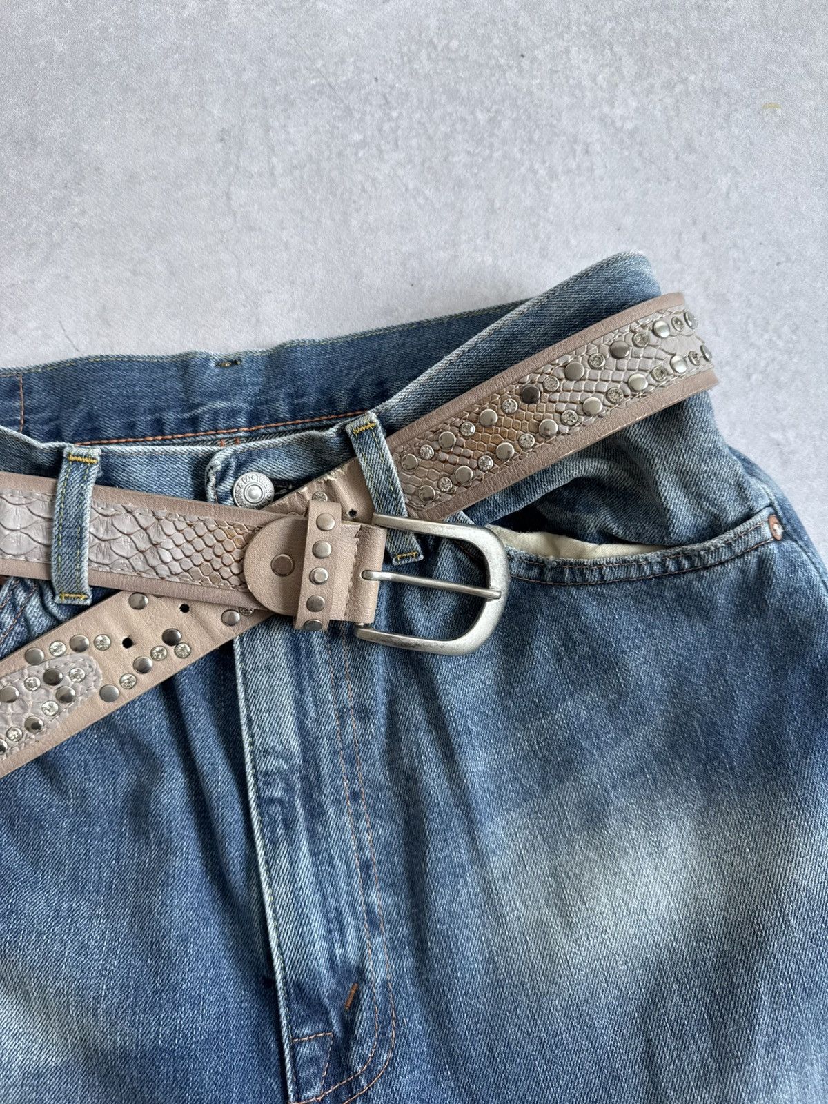 KMRii Y2K KMRii Style Japan Leather Metal Glamour Unisex Belt Size ONE SIZE - 4 Thumbnail