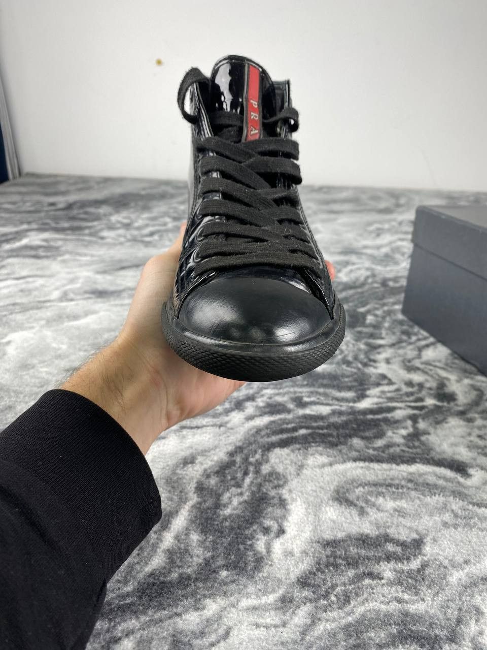 Prada Prada High Top Leather Sneaker Size US 8 / IT 38 - 13 Thumbnail