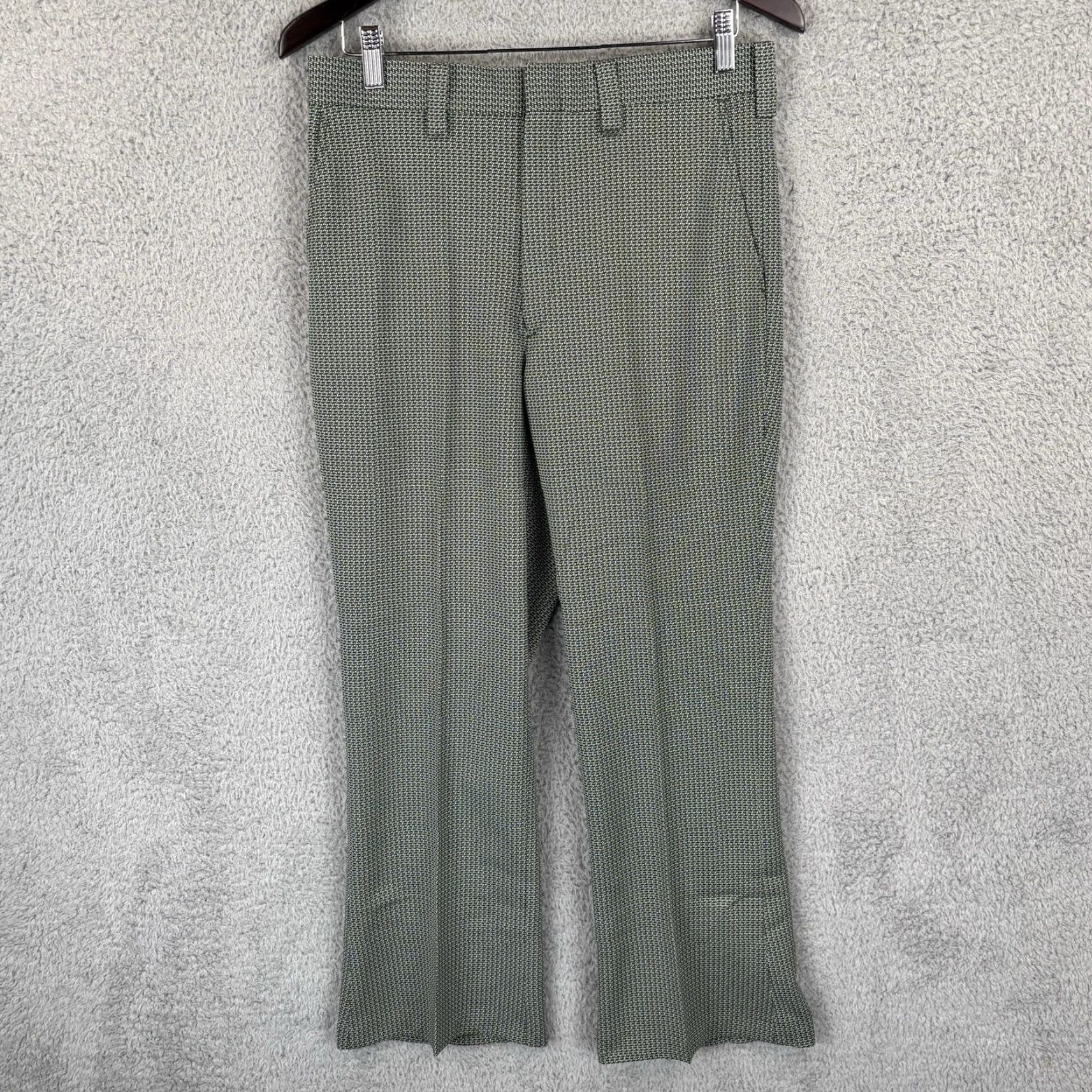 Blair NOS John Blair Polyester Pants Mens 32x28 Spruce Green Disco Vintage 60s 70s USA Size US 32 / EU 48 - 2 Thumbnail