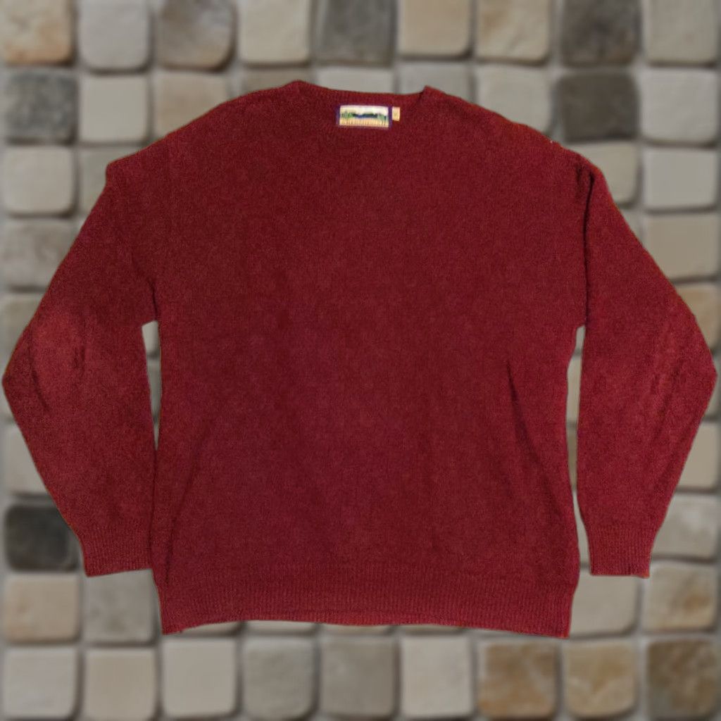 Vintage Shenandoah Sweater Men XLT Burgundy Cotton Knit Crew Neck Vintage US Made Size US XL / EU 56 / 4 - 1 Thumbnail