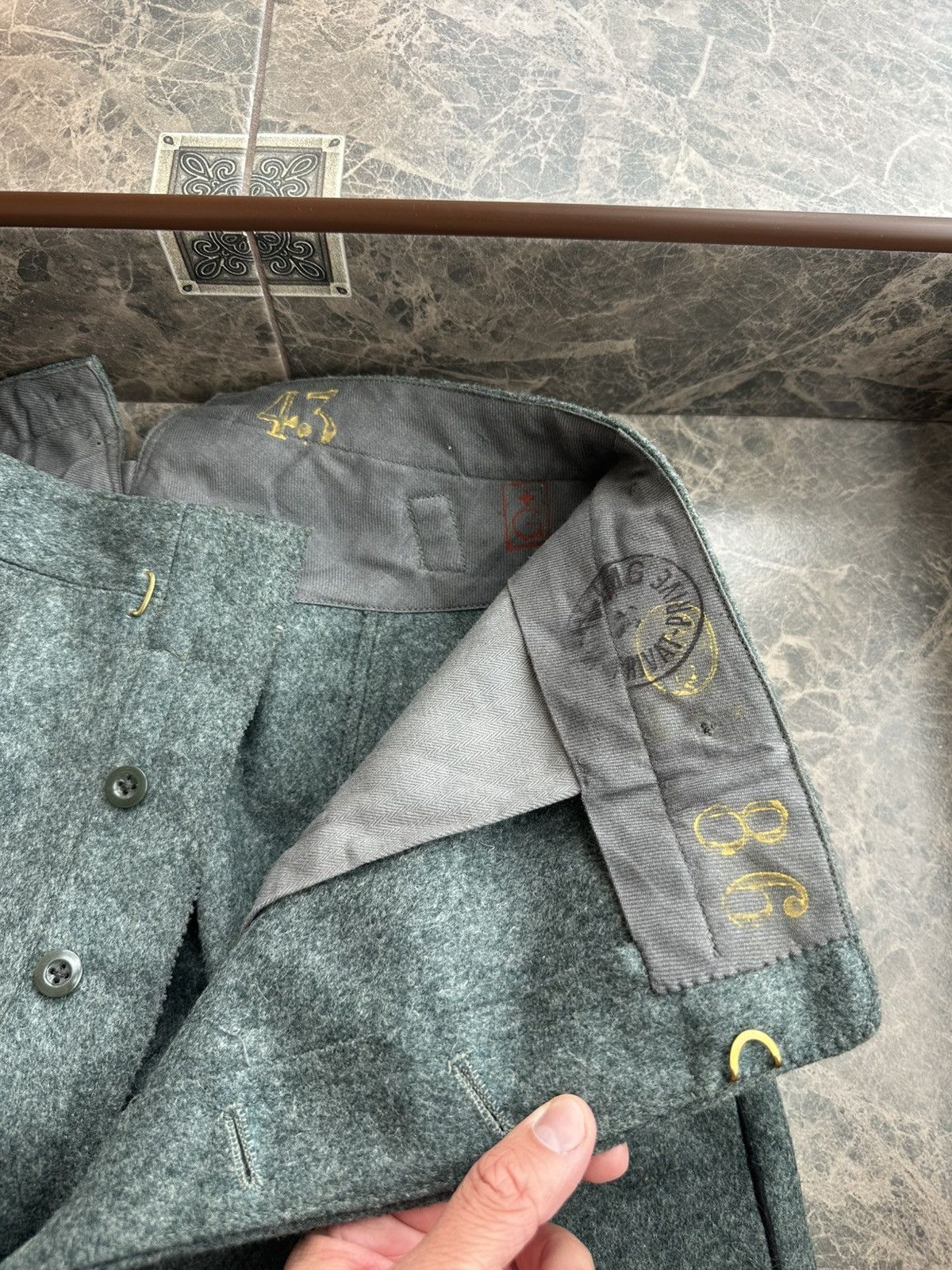 Other Vintage Swiss Army 1930s WW2 Suit Jacket Pants BuckleBack Size 50R - 18 Thumbnail