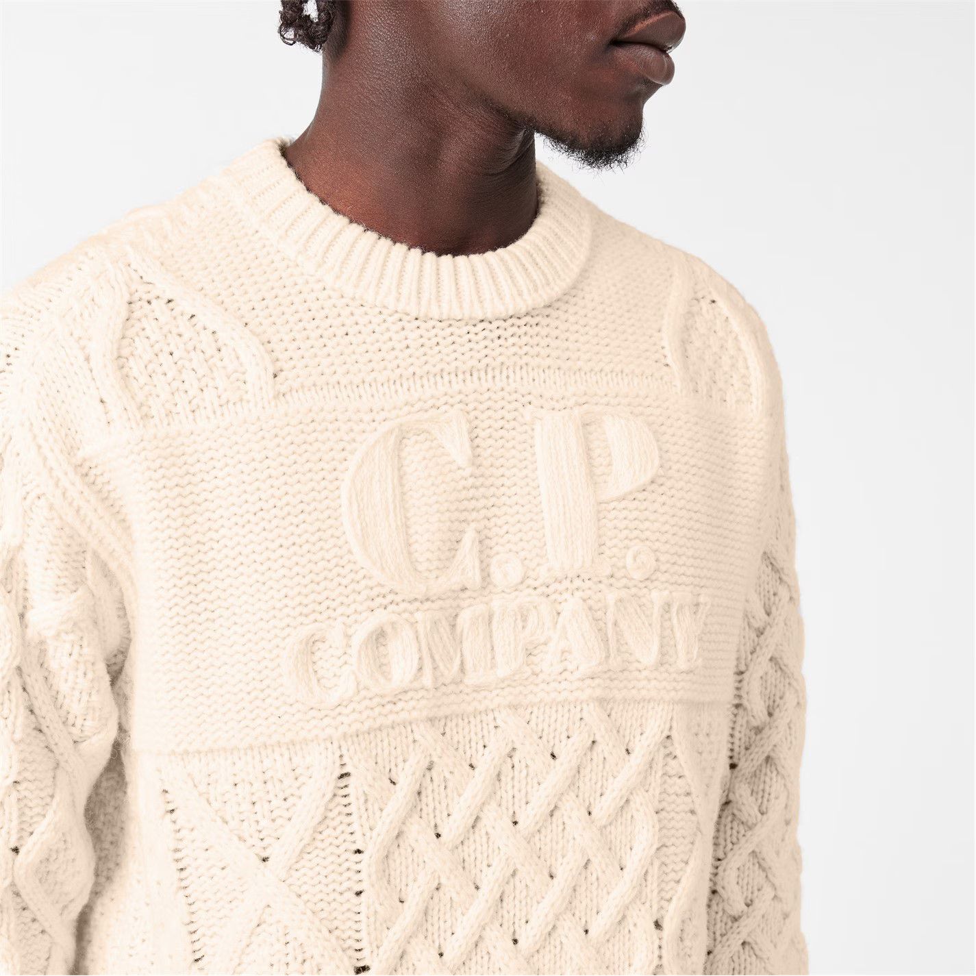 C.P. Company o1g2r1mq0426 Knitted Turtle Neck Jumper in Beige Size US M / EU 48-50 / 2 - 6 Thumbnail