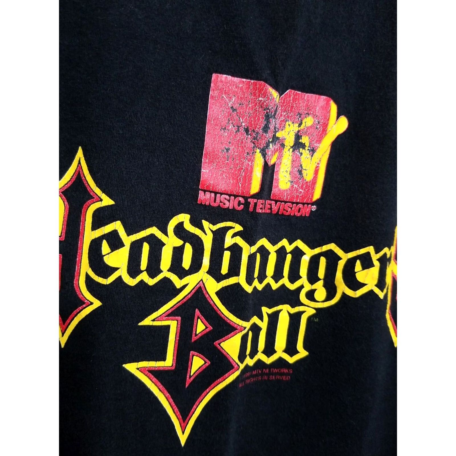 Bally VINTAGE HeadBangers Ball MTV Shirt XL 1991 Mens T-Shirt 90s Black Distressed Graphic Size US XL / EU 56 / 4 - 2 Thumbnail