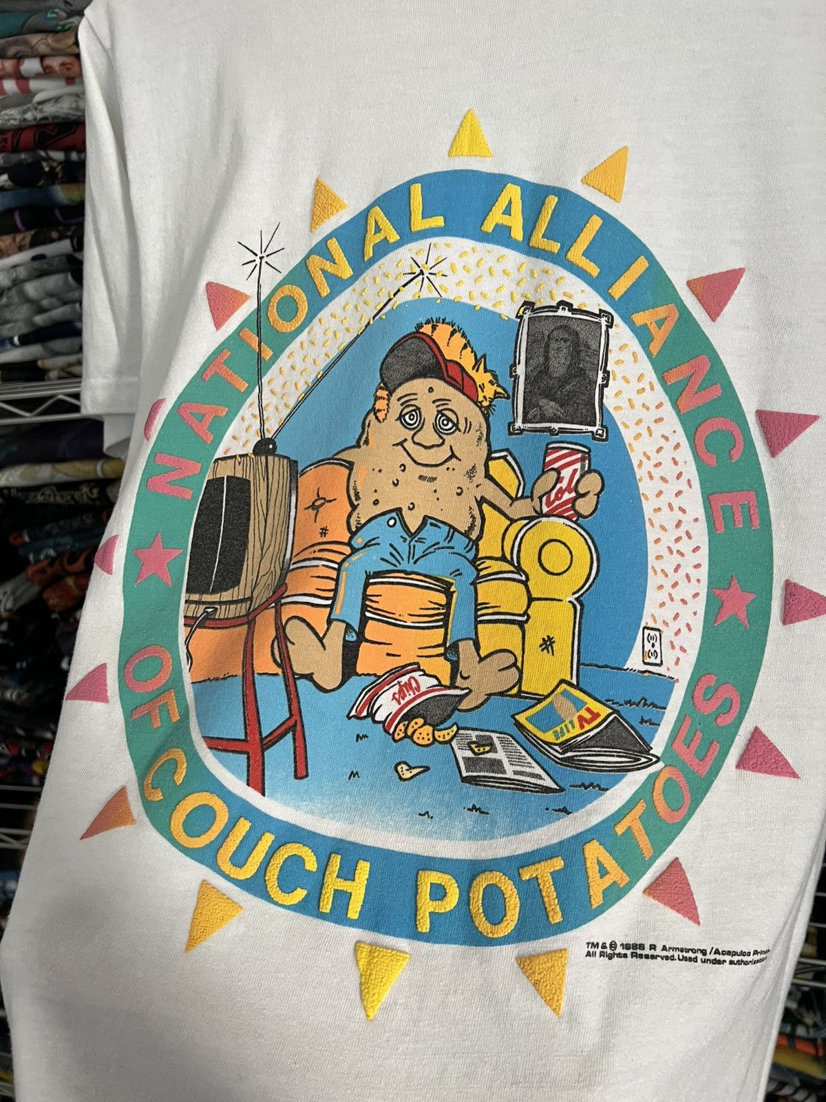 Arts & Science 1988 National Alliance of Couch Potatoes 80s Single Stitch Size US M / EU 48-50 / 2 - 2 Thumbnail