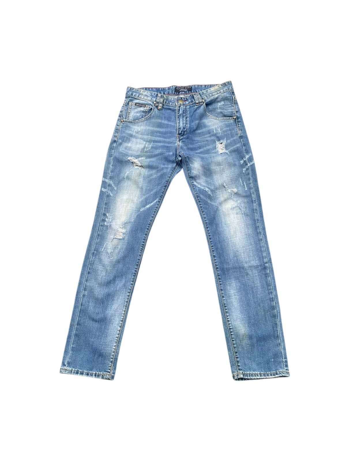 Philipp Plein Philipp Plein Faded Distressed Jeans Size US 33 - 1 Thumbnail
