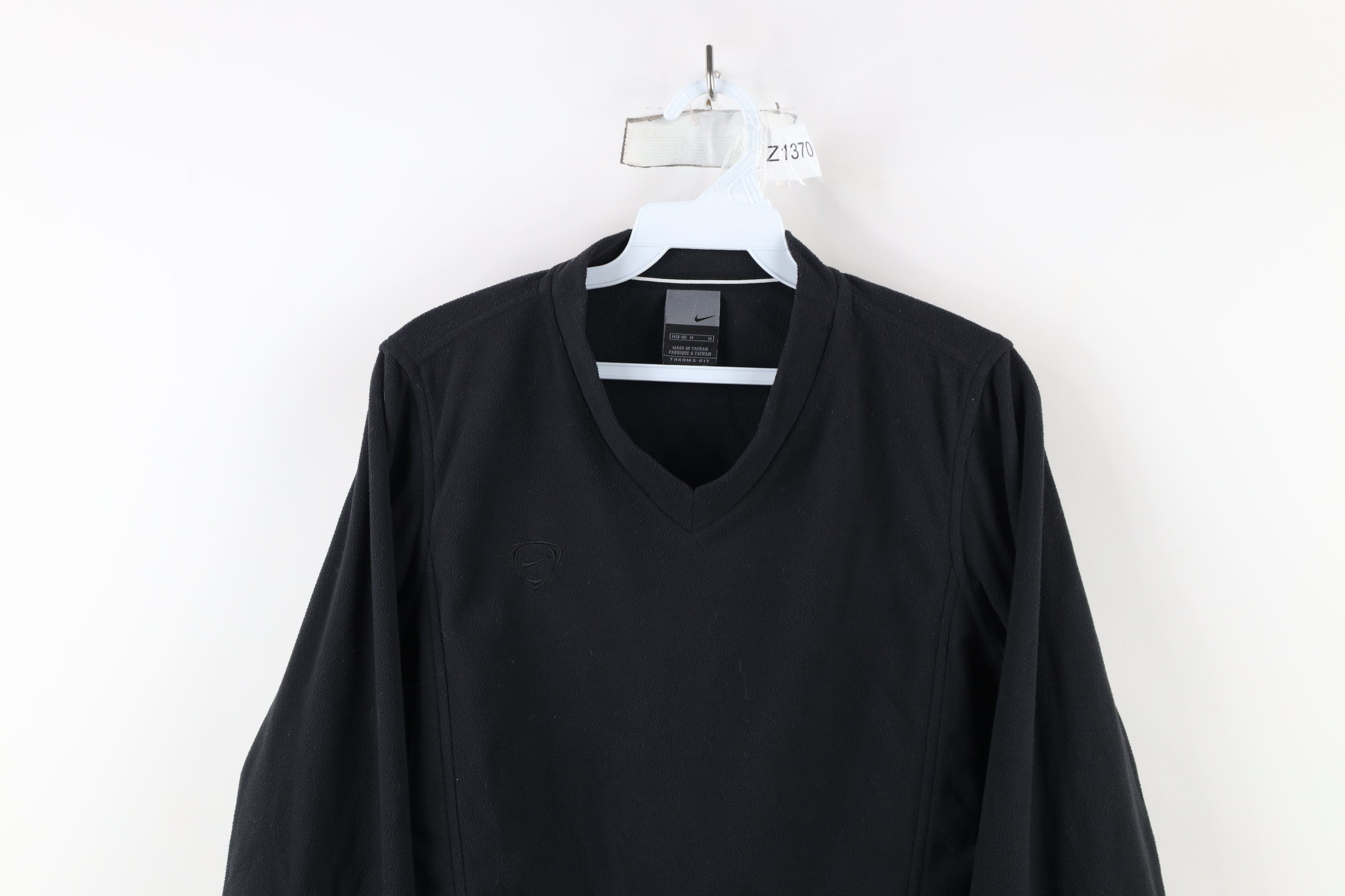 Nike × Vintage Vintage Nike Scott Mini Swoosh Soccer Fleece Sweater Black Size M / US 6-8 / IT 42-44 - 2 Thumbnail