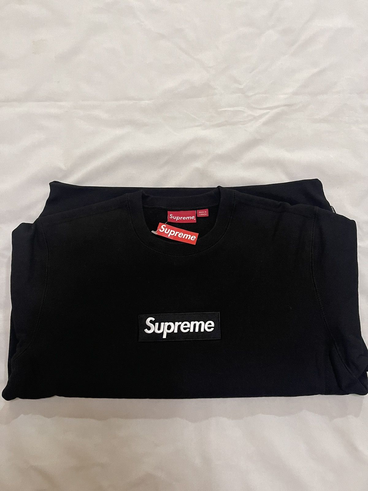 Supreme Supreme fw18 black on black box logo crewneck | Grailed