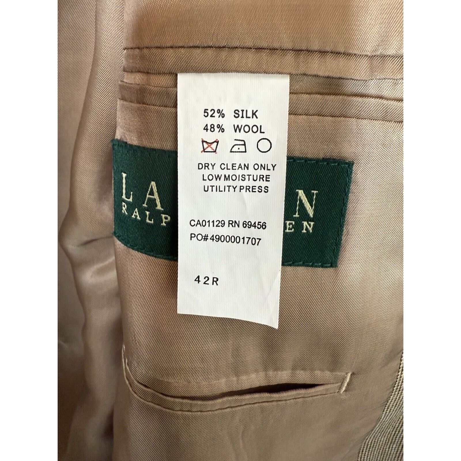 Lauren Ralph Lauren Lauren Ralph Men Sport Coat Blazer Beige Plaid Silk Wool 42R Size US XL / EU 56 / 4 - 6 Thumbnail