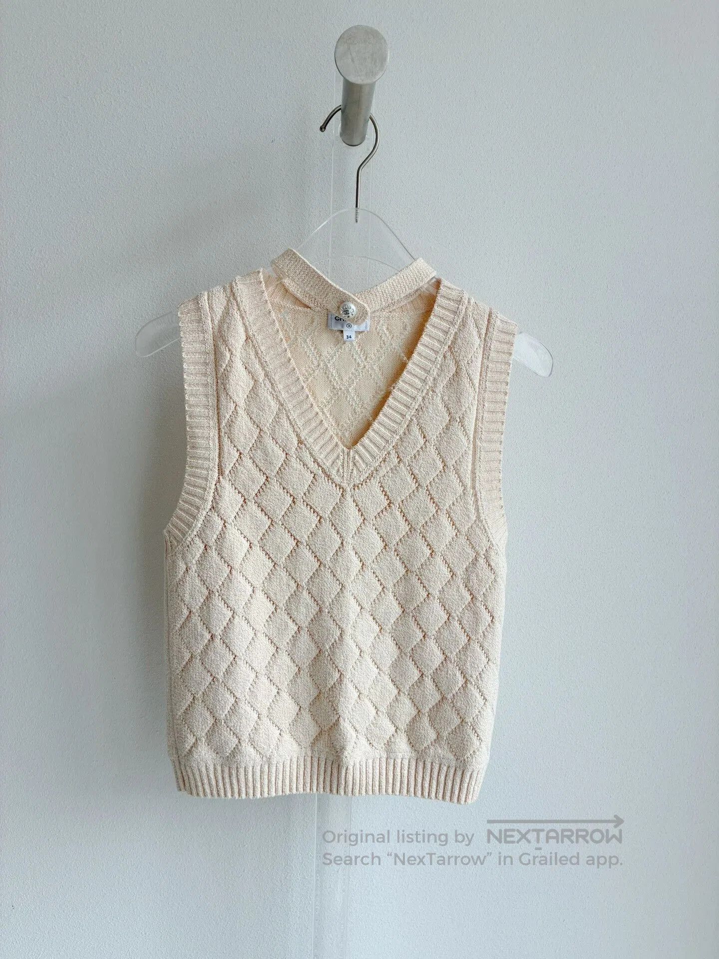 Chanel Chanel 23S Diamond Pattern Halter Knit Vest. Size XXS / US 00 / IT 34 - 2 Thumbnail
