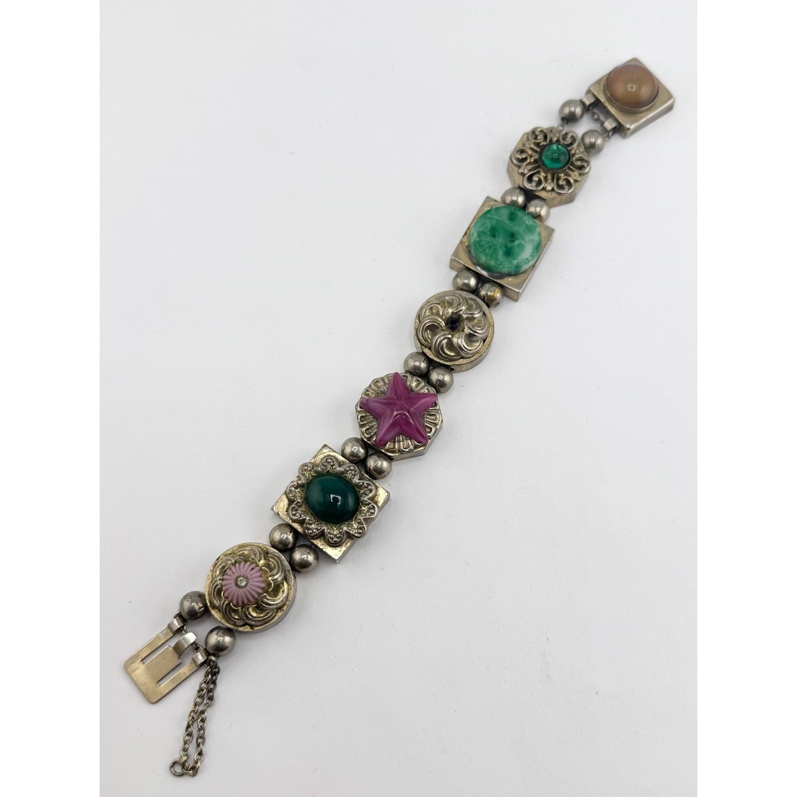 Vintage REINAD Slide Charm Bracelet Vintage Victorian Revival Size ONE SIZE - 3 Thumbnail